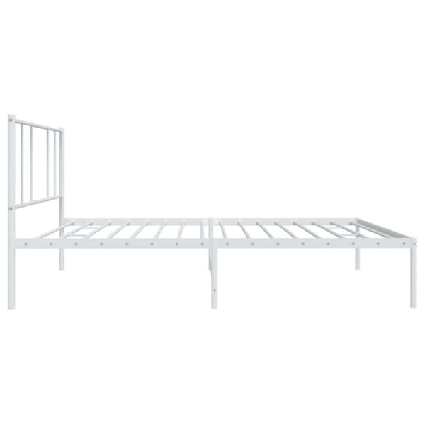 vidaXL sengeramme med sengegavl 80x200 cm metal hvid