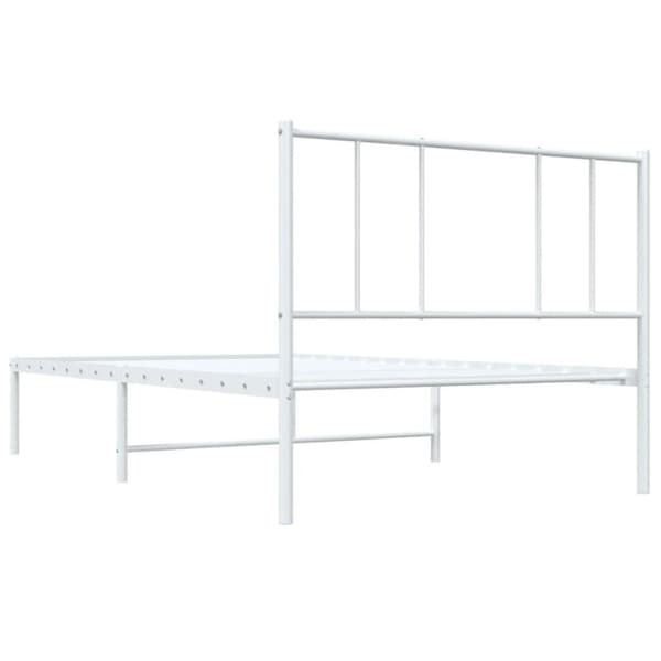 vidaXL sengeramme med sengegavl 80x200 cm metal hvid