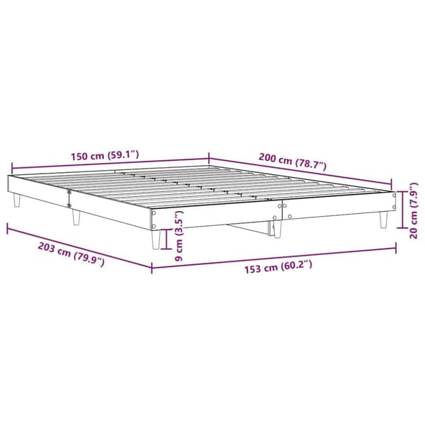vidaXL sengestel 150x200 cm konstrueret træ sonoma-eg
