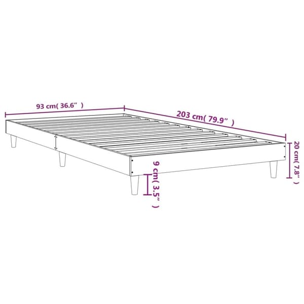 vidaXL Sengeramme svart 90x200 cm konstruert tre