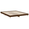 Miniatyrbillede 5 af 9: vidaXL sengeramme 140x200 cm uden madras konstrueret træ brunt eg
