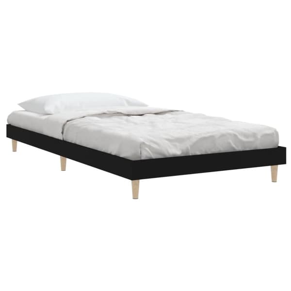 vidaXL sengeramme 90x200 cm konstrueret træ sort