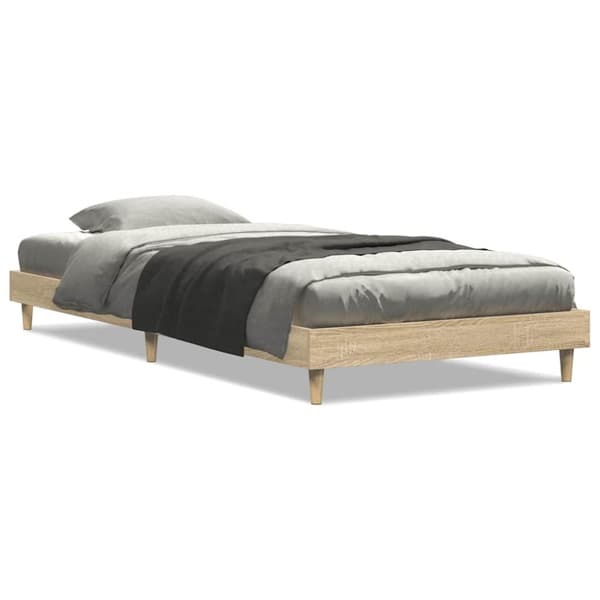 vidaXL Sengeramme sonoma eik 75x190 cm konstruert tre