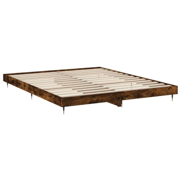 vidaXL sengeramme uden madras 200x200 cm konstrueret træ røget eg