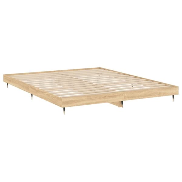 vidaXL sengeramme 140x200 cm uden madras konstrueret træ sonoma-eg