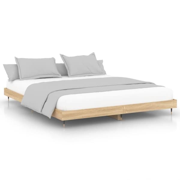 vidaXL sengeramme 140x200 cm uden madras konstrueret træ sonoma-eg