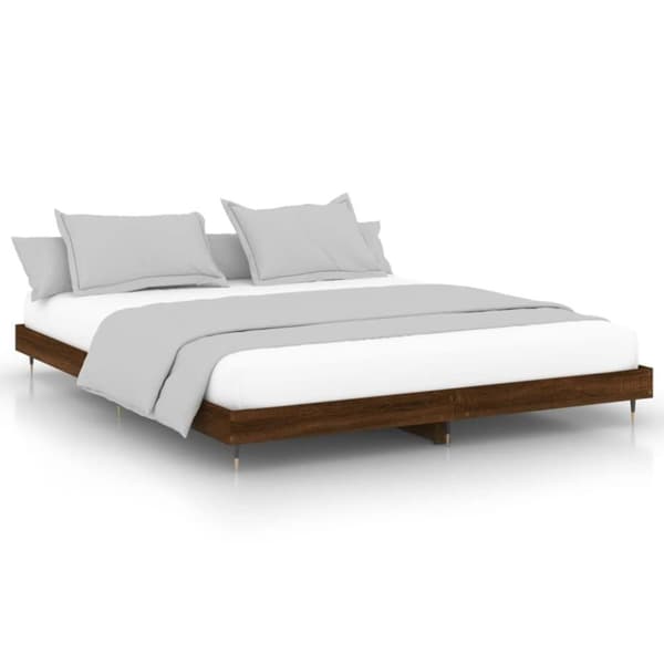 vidaXL Sengeramme brun eik 120x200 cm konstruert tre