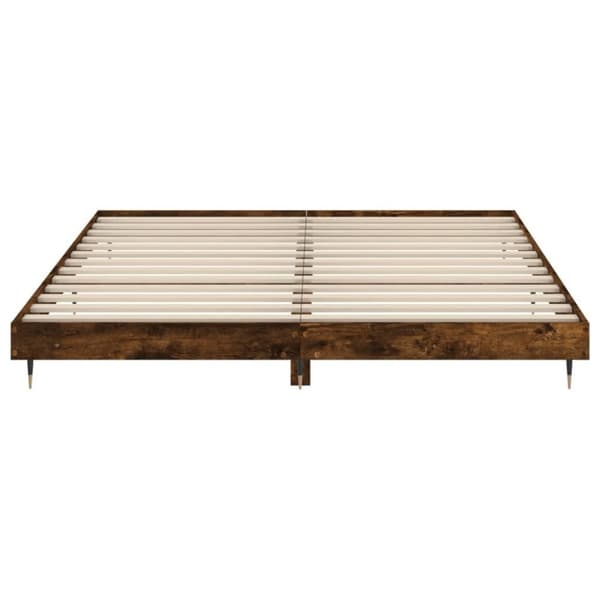 vidaXL Sengeramme røkt eik 120x200 cm konstruert tre