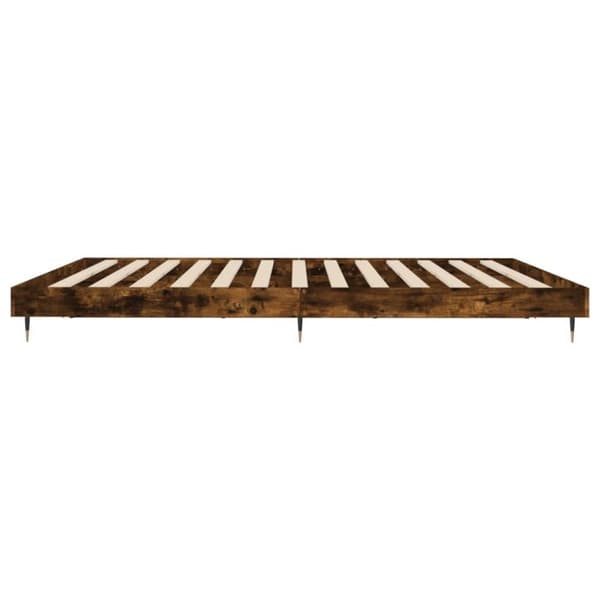 vidaXL Sengeramme røkt eik 120x200 cm konstruert tre