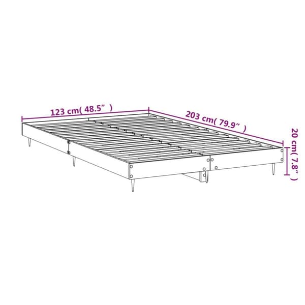 vidaXL Sengeramme røkt eik 120x200 cm konstruert tre
