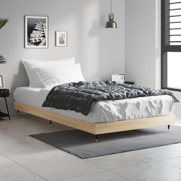 vidaXL Sengeramme sonoma eik 100x200 cm konstruert tre