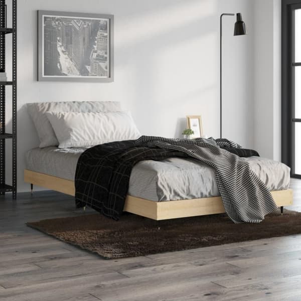 vidaXL Sengeramme sonoma eik 100x200 cm konstruert tre