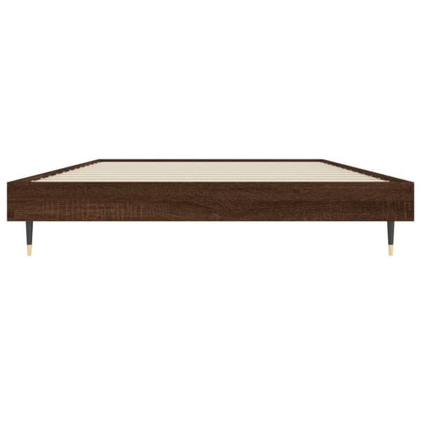 vidaXL Sängynrunko ruskea tammi 90x200 cm tekninen puu