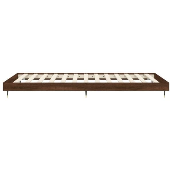 vidaXL Sängynrunko ruskea tammi 90x200 cm tekninen puu