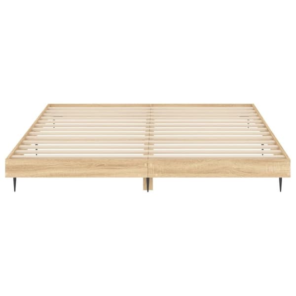 vidaXL sengestel 200x200 cm konstrueret træ sonoma-eg