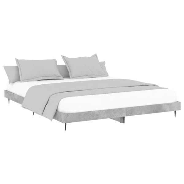 vidaXL sengestel 200x200 cm konstrueret træ betongrå