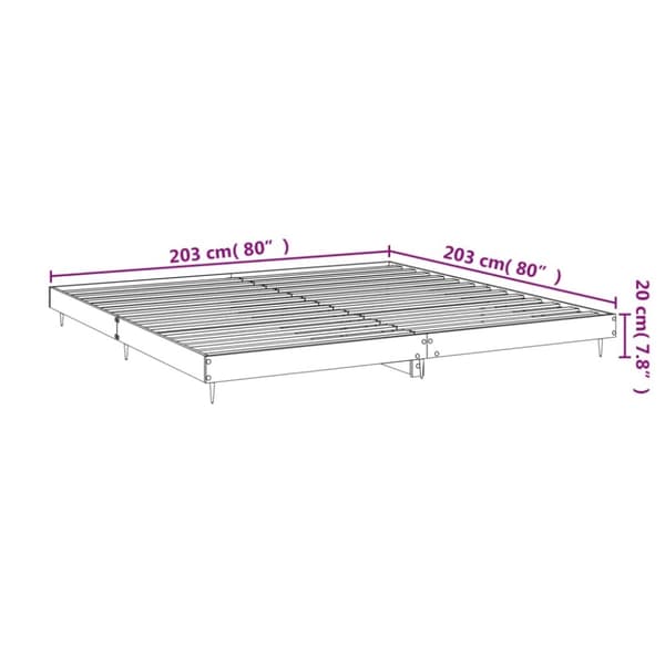 vidaXL sengestel 200x200 cm konstrueret træ betongrå