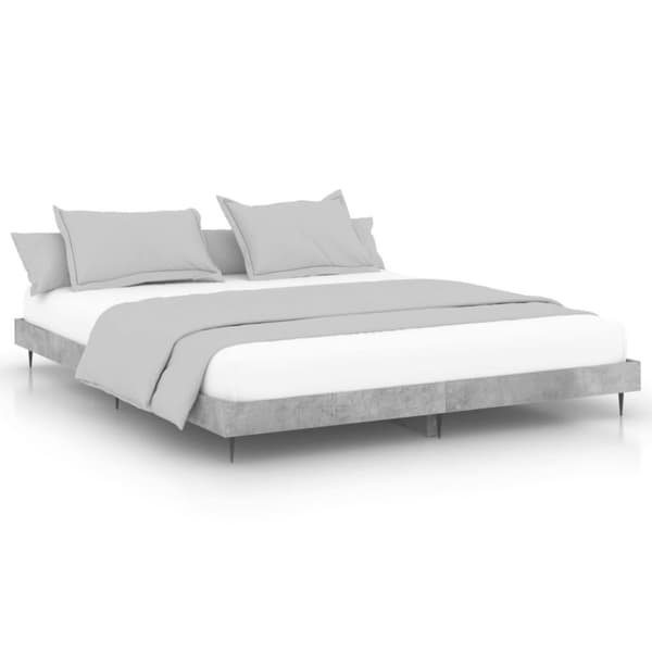 vidaXL sengestel 200x200 cm konstrueret træ betongrå