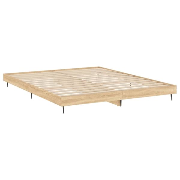 vidaXL Sängynrunko Sonoma tammi 140x200 cm tekninen puu