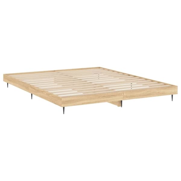 vidaXL sengeramme 150x200 cm uden madras konstrueret træ sonoma-eg