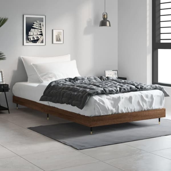 vidaXL Sengeramme brun eik 90x200 cm konstruert tre
