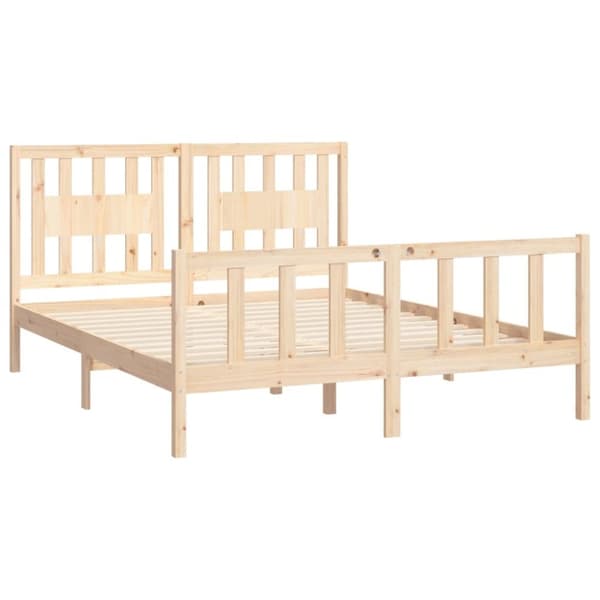 vidaXL sengeramme med sengegavl 160x200 cm massivt fyrretræ