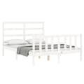 Miniatyrbilde 3 av 11: vidaXL Sengeramme med hodegavl hvit 120x200 cm heltre