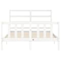 Miniatyrbilde 6 av 11: vidaXL Sengeramme med hodegavl hvit 120x200 cm heltre