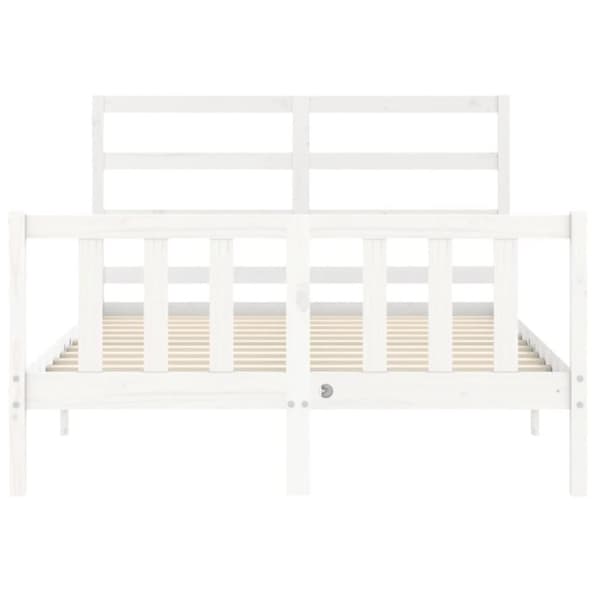 vidaXL Sengeramme med hodegavl hvit 120x200 cm heltre