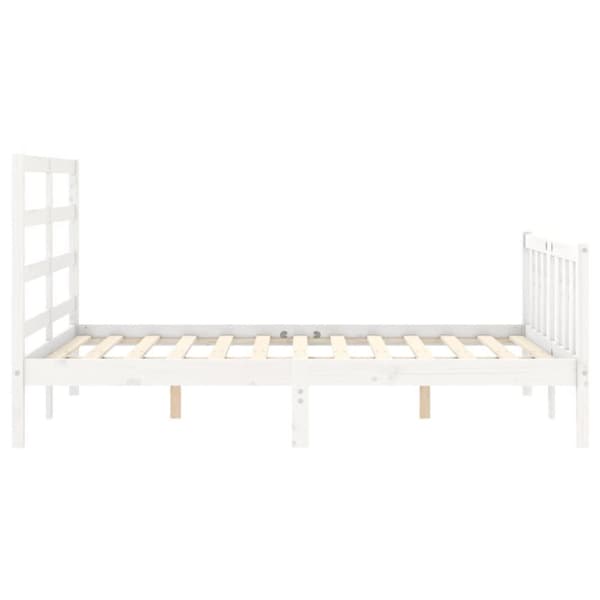 vidaXL Sengeramme med hodegavl hvit 120x200 cm heltre