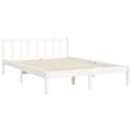 Miniatyrbilde 9 av 11: vidaXL Sengeramme med hodegavl hvit 120x200 cm heltre