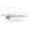 Miniatyrbilde 1 av 11: vidaXL Sengeramme med hodegavl hvit 120x200 cm heltre