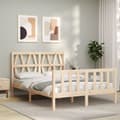 Miniatyrbilde 3 av 11: vidaXL Sengeramme med hodegavl 140x190 cm heltre