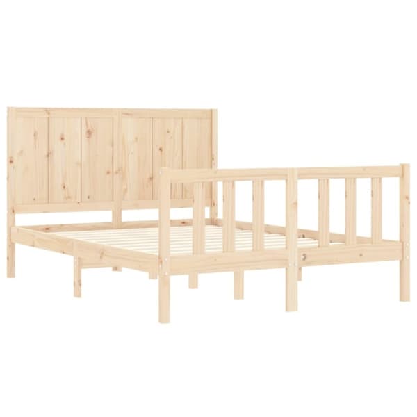 vidaXL Sengeramme med hodegavl 120x200 cm heltre