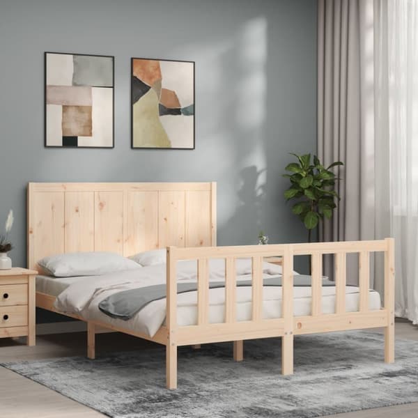 vidaXL Sengeramme med hodegavl 120x200 cm heltre
