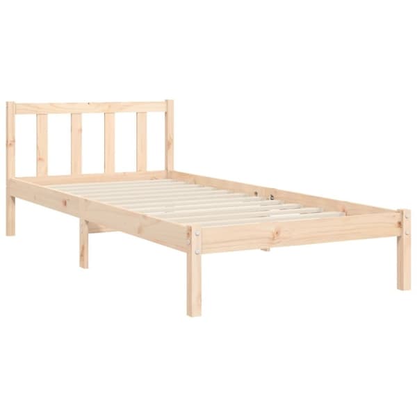 vidaXL Sängynrunko päädyllä 3FT Single täysi puu