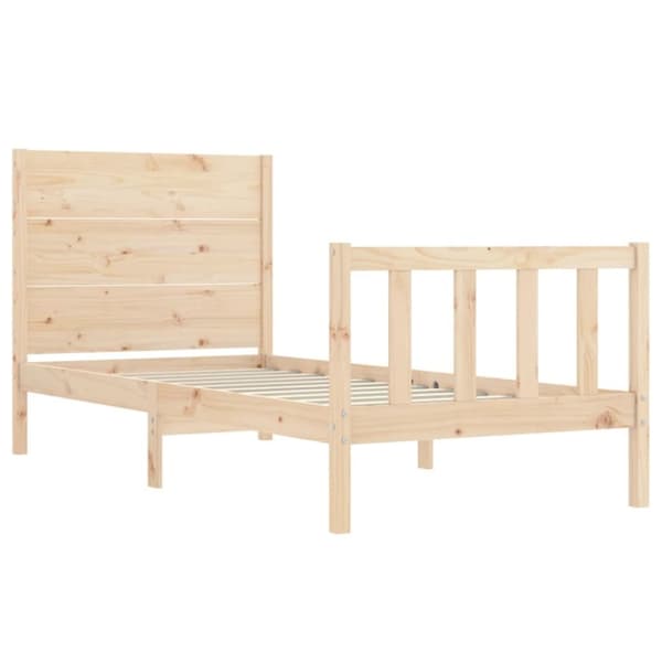 vidaXL Sengeramme med hodegavl 90x200 cm heltre