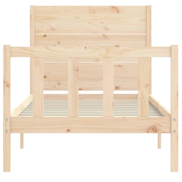 vidaXL Sengeramme med hodegavl 90x200 cm heltre