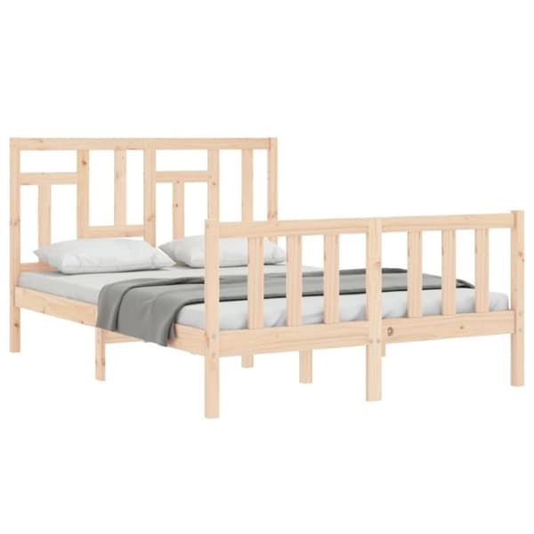 vidaXL Sengeramme med hodegavl 140x190 cm heltre