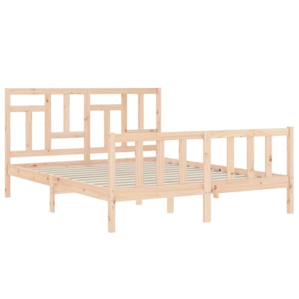 vidaXL Sengeramme med hodegavl 160x200 cm heltre
