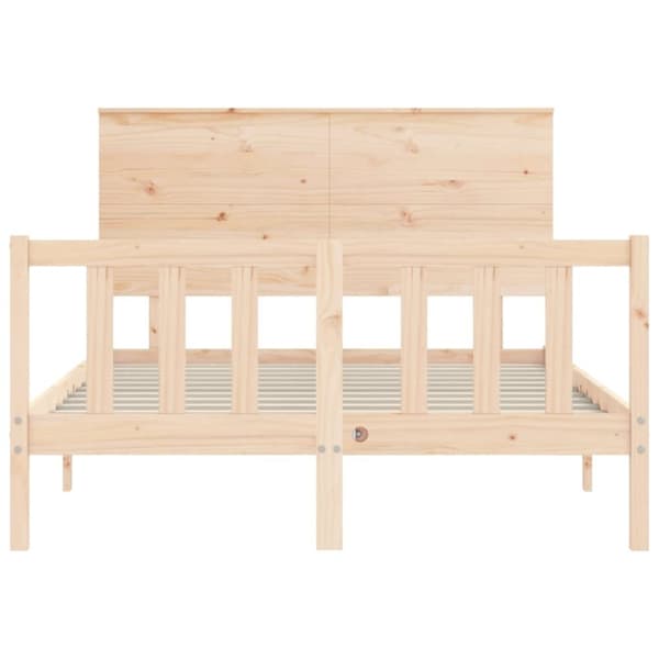 vidaXL sengeramme med sengegavl 140x190 cm massivt træ
