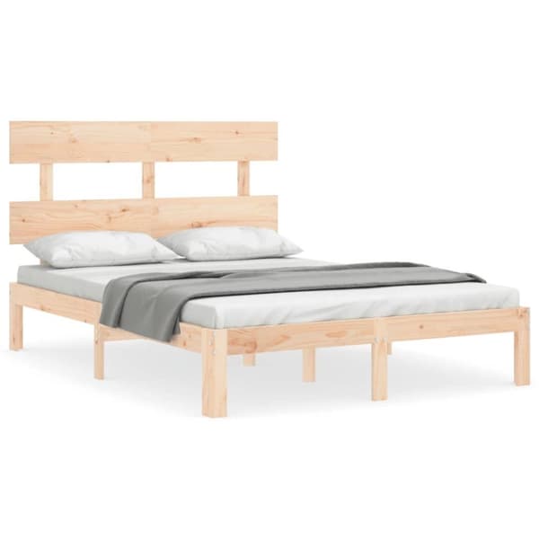vidaXL Sengeramme med hodegavl 120x200 cm heltre