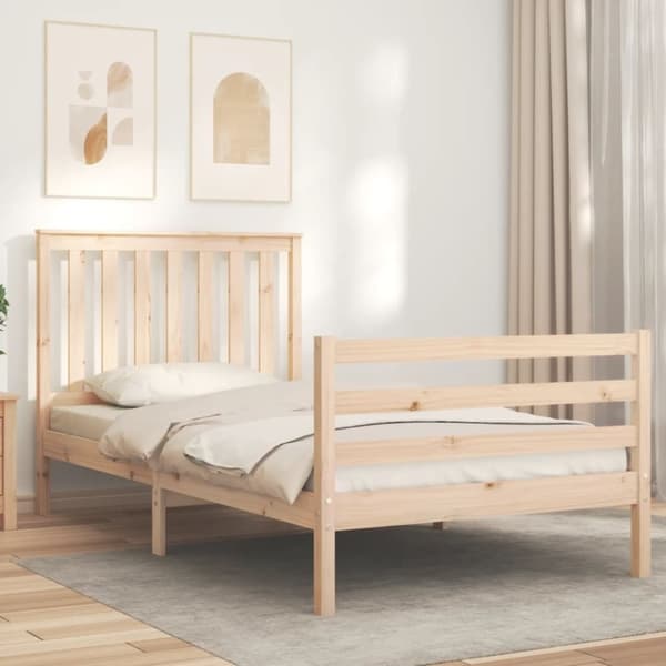 vidaXL Sengeramme med hodegavl 100x200 cm heltre