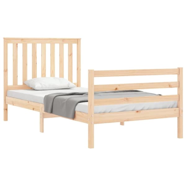 vidaXL Sengeramme med hodegavl 100x200 cm heltre