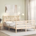 Miniatyrbillede 3 af 11: vidaXL sengeramme med sengegavl 140x200 cm massivt træ hvid