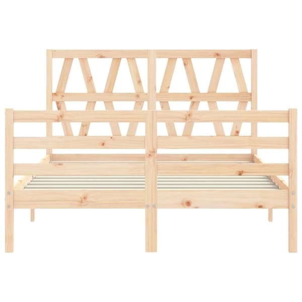 vidaXL sengeramme med sengegavl 140x200 cm massivt træ hvid