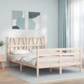 Miniatyrbillede 2 af 11: vidaXL sengeramme med sengegavl 140x200 cm massivt træ hvid