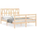 Miniatyrbillede 1 af 11: vidaXL sengeramme med sengegavl 140x200 cm massivt træ hvid