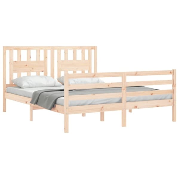 vidaXL Sengeramme med hodegavl 160x200 cm heltre