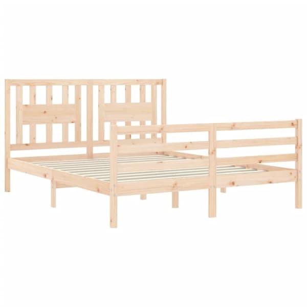 vidaXL Sengeramme med hodegavl 160x200 cm heltre